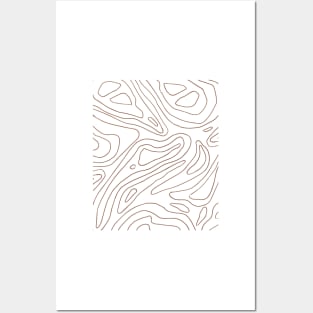 Simple Minimalist Abstract Woby lines Earth Tones Pattern Posters and Art